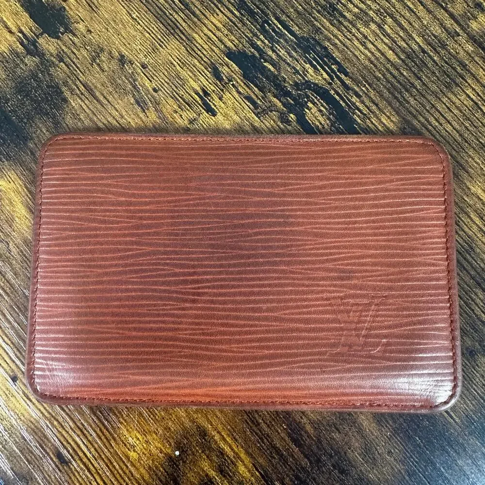 Louis Vuitton Vintage Brown Epi Leather Slim Wallet Card Holder